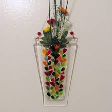 Fused Glass Flower Vase Large Wall