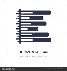 Horizontal Bar Chart Icon On White Background Simple