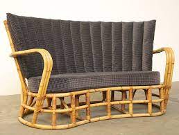 vintage rattan bamboo sofa for