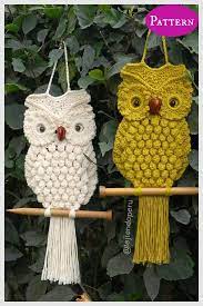 Crochet Macrame Owl Wall Hanging
