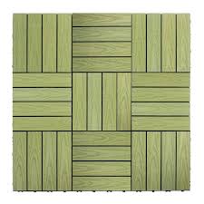 Ultrashield Naturale Composite 12 X 12 Interlocking Deck Tile Newtechwood Finish Irish Green