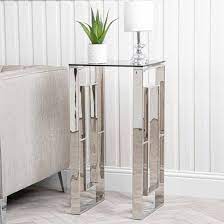 Athens Smoked Glass End Table Tall With