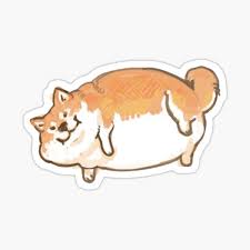 Beige, brown and green color yarn. Cute Fat Dog Stickers Redbubble