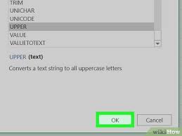 lowercase to uppercase in excel