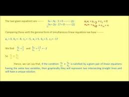 Types Of Simultaneous Linear Equations