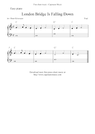 It seems to work, but the chord wants to change when we get to the second falling down. Easy Free Piano Sheet Music Score With The Melody London Bridge Is Falling Down Free Printable Sheet Musi Piano Sheet Music Free Sheet Music Piano Sheet Music