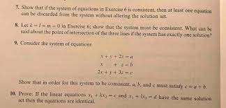 System Of Equations In Exercise Chegg