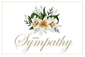 Condolences Sympathy Card Floral Lily Bouquet And Lettering