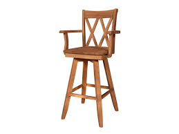 These stools are better for adults, and they are great in public houses mainly as you can turn 360. Double X Swivel Bar Stool With Arms Country Willow