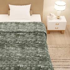 Single Bed Blanket Olive Green