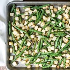 roasted jicama with green beans