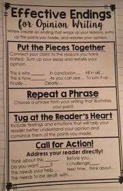 Ela Anchor Charts Effective Endings For Opinion Writing