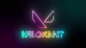 valorant game logo rainbow glowing neon