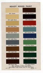 Paint Color Chart Vintage Paint Colors