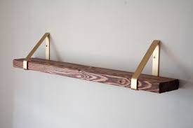 Wooden Wall Shelf With Gold Triangle