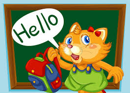 Free Vector | A cat student say hello