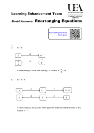 Rearranging Equations Model Answers