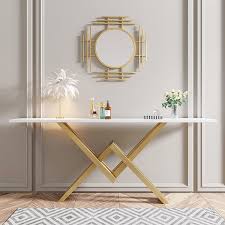 Gold Narrow Console Table Accent Table