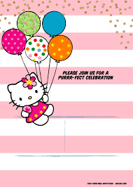 Hello Kitty Invitation Template Portrait Free Printable