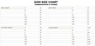 Wholesale Jackets G200 Size Chart