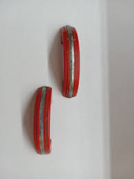 pair of red art deco catalin handles