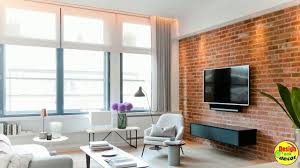 brick wall in the living room interior
