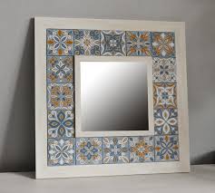 hand painted wall hanging mirror