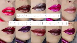 makeup geek foiled lipgloss swatch