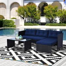 Outsunny 3pcs Outdoor Rattan Wicker