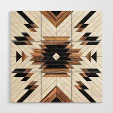 Aztec Concrete And Wood Wood Wall Art