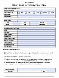 Credit Cardayment Template Excel Authorization Form