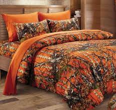 4pc Twin Hunter Orange Camo Comforter