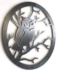 Owl On Branch Aussie Made Metal Art