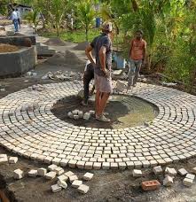 Grey Red Brown Beige Round Sandstone