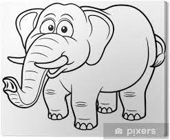 .including color elephant , abstract elephant , elephant image , elephant paint by number , modular paintings of elephants , elephant oil painting on canvas , elephant portrait , elephant watercolor. Vector Illustration Of Cartoon Elephant Coloring Book Canvas Print Pixers We Live To Change