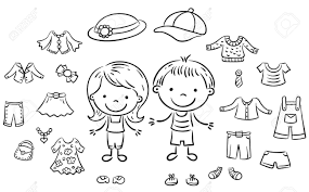 50 images clothes clipart black and white use these free images for your websites, art projects, reports, and powerpoint presentations! Summer Clothes Set For A Boy And A Girl Black And White Outline Royalty Free Cliparts Vectors And Stock Illustration Image 51290599