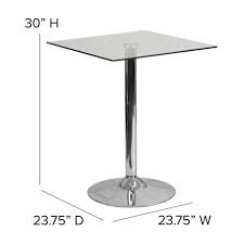 23 75 square glass table with 30 h
