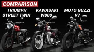 vs kawasaki w800 vs moto guzzi v7 ii