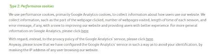 cookies policy for google ytics