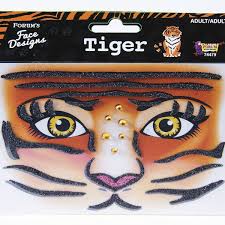 tiger cat glitter rhinestone face stick