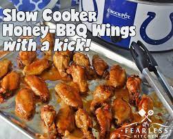 slow cooker honey bbq wings with a kick