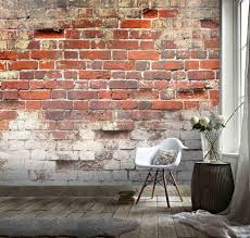 3d Old Red Bricks Wallpaper Dirty Paint