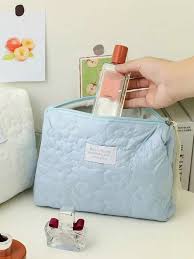 fl quilted makeup bag blue portable