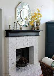 White Brick Fireplace Summer Home