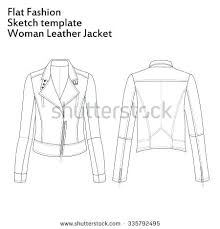 Fashion Flat Drawing Template Illustration Sketch Woman Stock