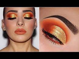 orange yellow gold makeup tutorial