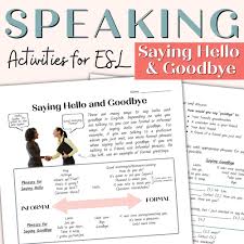 speaking lesson and activities for
