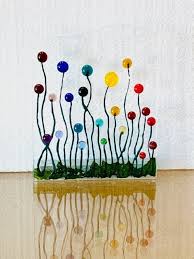 Pet Memorial Glass Art Flowers