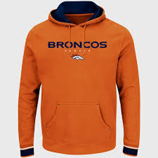Details About Denver Broncos Championship Pullover Hoodie Orange Plus Sizes Embroidered Nfl