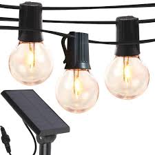 Brightech Ambience Pro Globe Solar Led Outdoor String Lights Waterproof 1w Retro Edison Filament Bulbs 27 Ft Patio Lights
